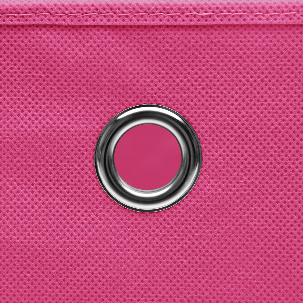 Opbergboxen 4 st 32x32x32 cm stof roze