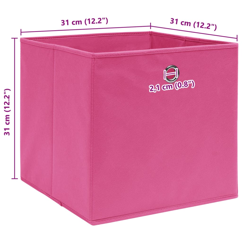 Opbergboxen 4 st 32x32x32 cm stof roze