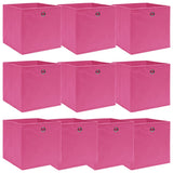 Opbergboxen 10 st 32x32x32 cm stof roze