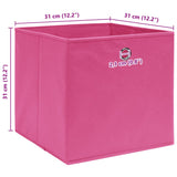 Opbergboxen 10 st 32x32x32 cm stof roze