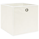 Opbergboxen 4 st 32x32x32 cm stof wit