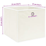 Opbergboxen 4 st 32x32x32 cm stof wit