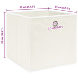 Opbergboxen 10 st 32x32x32 cm stof wit