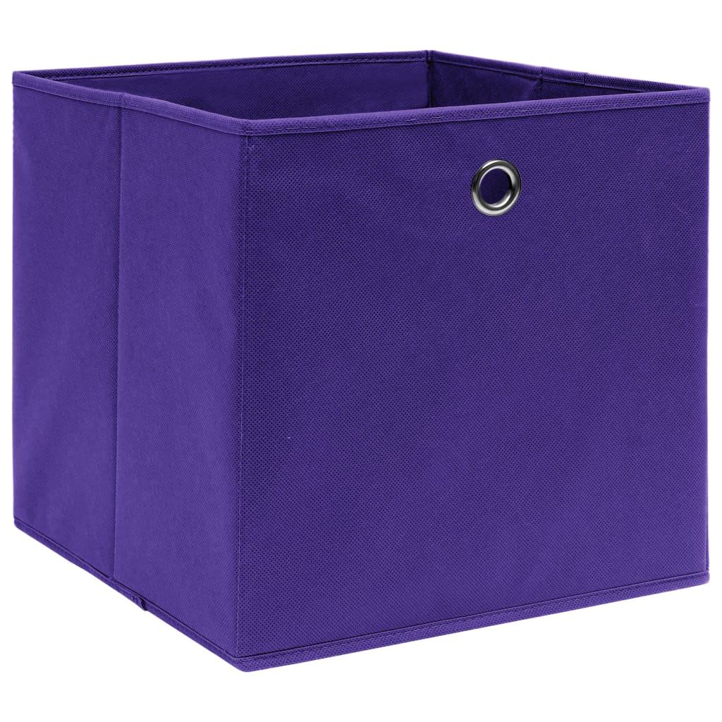 Opbergboxen 4 st 32x32x32 cm stof paars