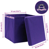 Opbergboxen met deksel 10 st 32x32x32 cm stof paars