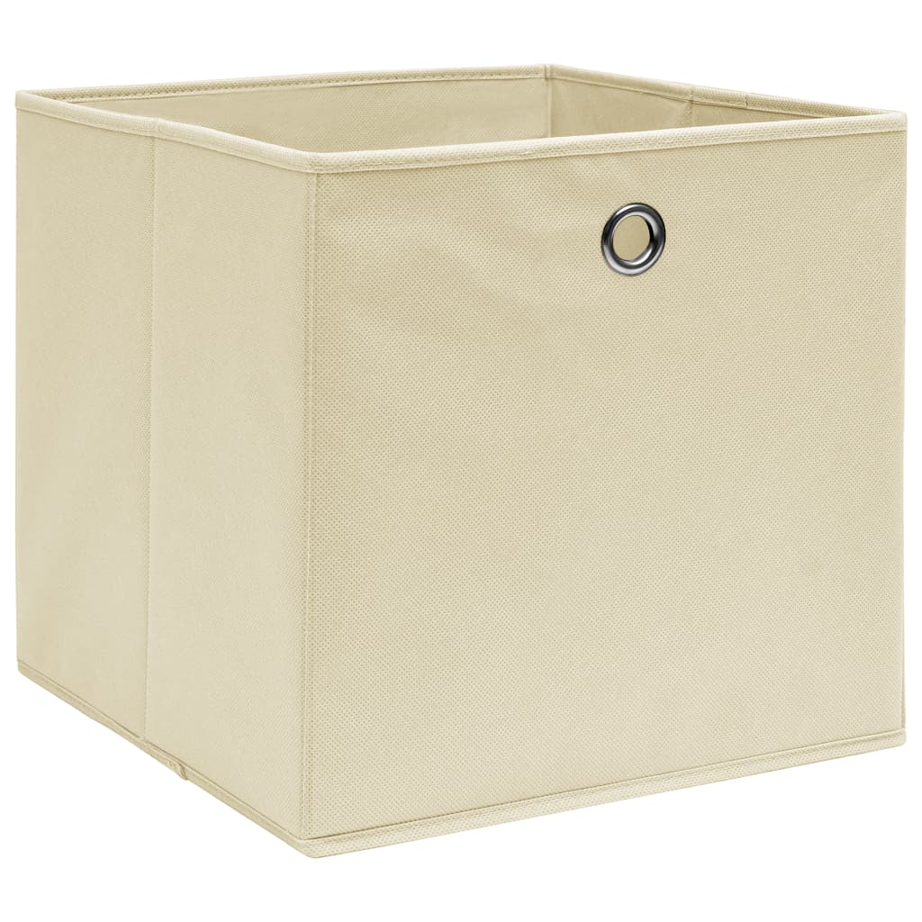 Opbergboxen 4 st 32x32x32 cm stof crèmekleurig