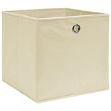 Opbergboxen 10 st 32x32x32 cm stof crèmekleurig