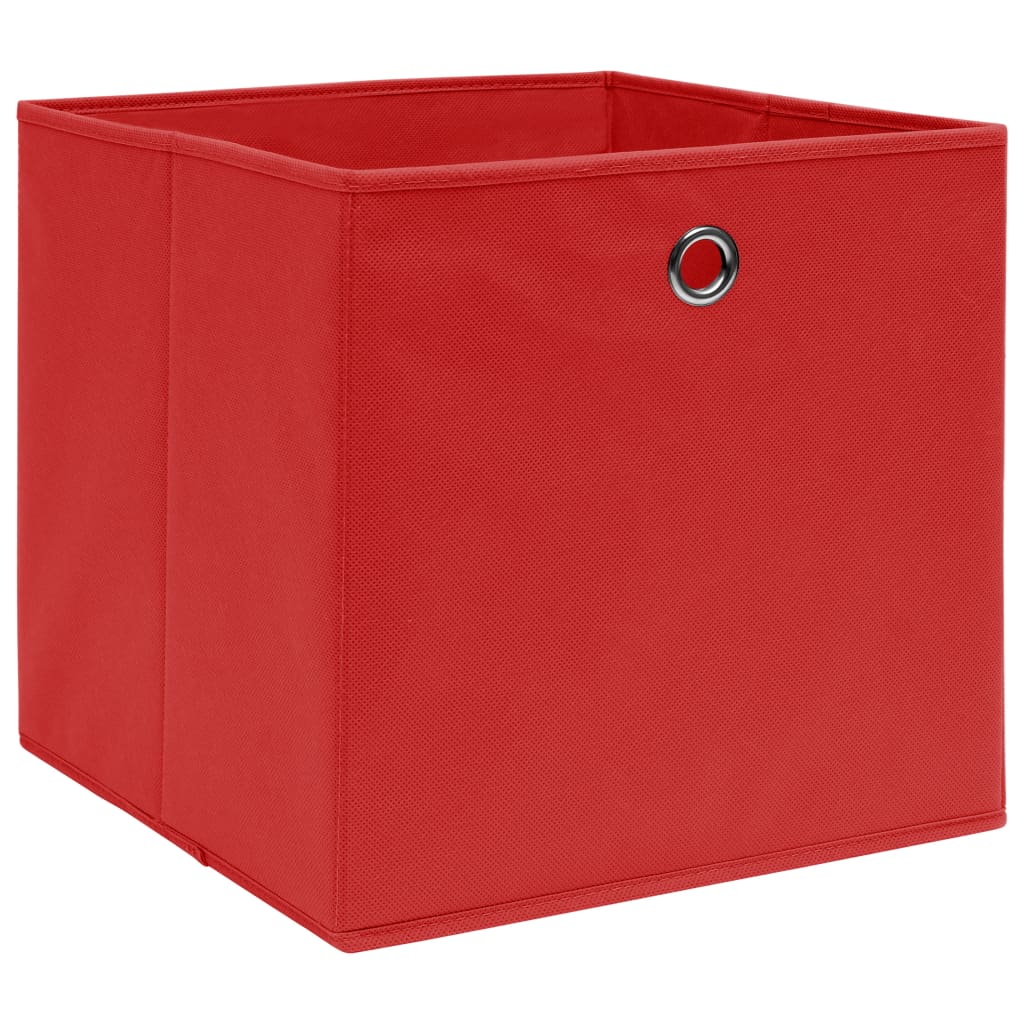 Opbergboxen 4 st 32x32x32 cm stof rood