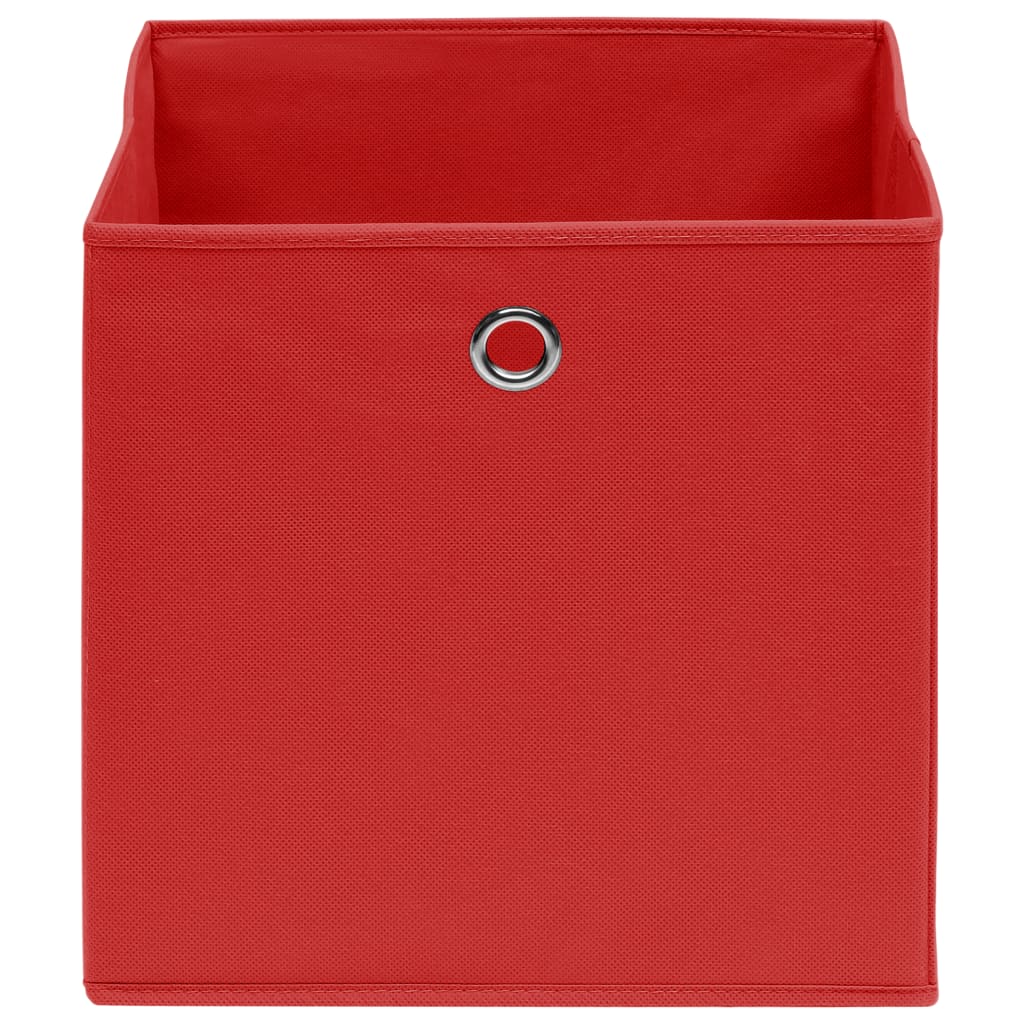 Opbergboxen 4 st 32x32x32 cm stof rood