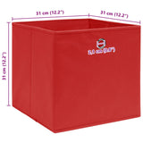 Opbergboxen 4 st 32x32x32 cm stof rood