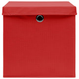 Opbergboxen met deksel 10 st 32x32x32 cm stof wit