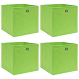 Opbergboxen 4 st 32x32x32 cm stof groen