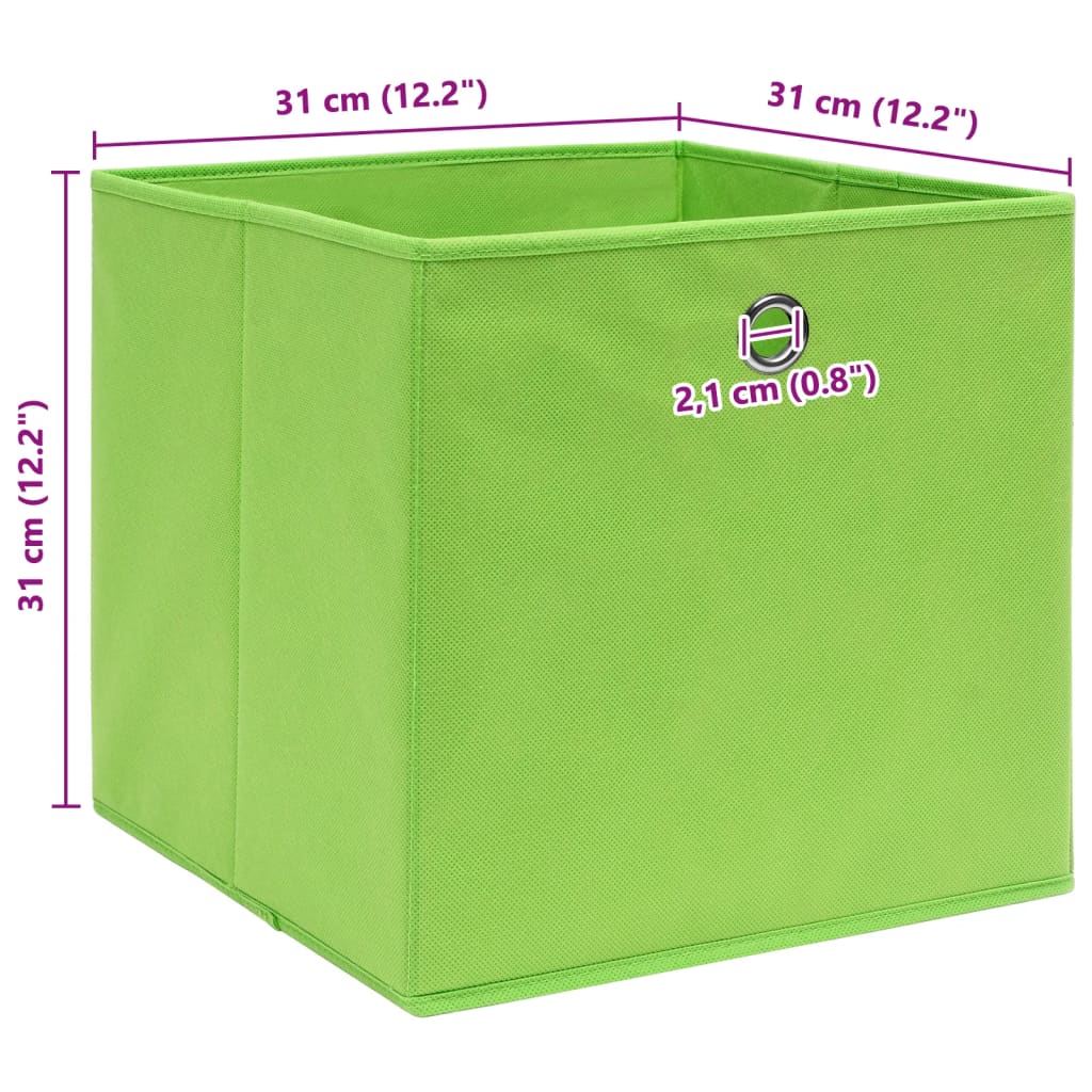 Opbergboxen 4 st 32x32x32 cm stof groen