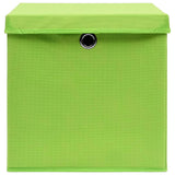 Opbergboxen met deksel 4 st 32x32x32 cm stof groen