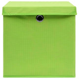 Opbergboxen met deksel 10 st 32x32x32 cm stof paars