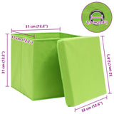 Opbergboxen met deksel 10 st 32x32x32 cm stof paars