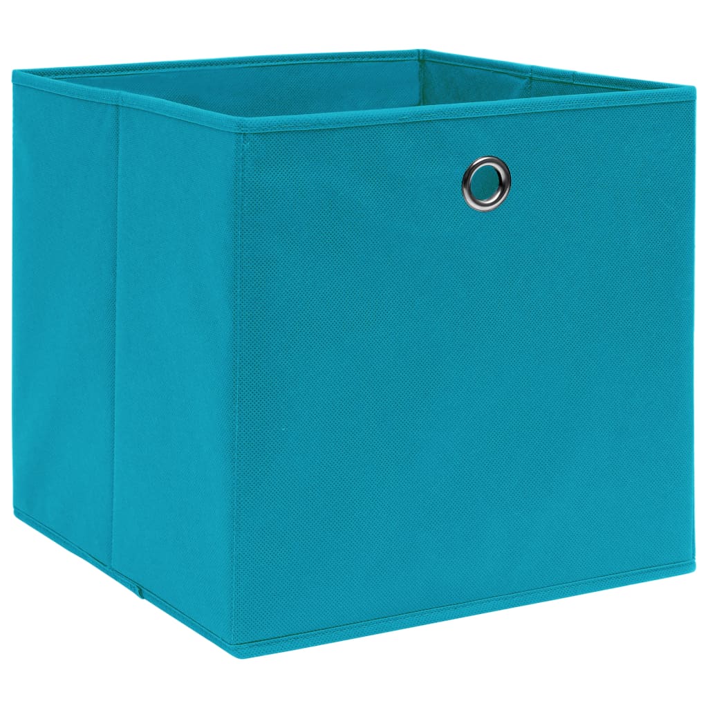 Opbergboxen 10 st 32x32x32 cm stof babyblauw