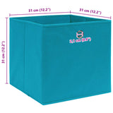 Opbergboxen 10 st 32x32x32 cm stof babyblauw