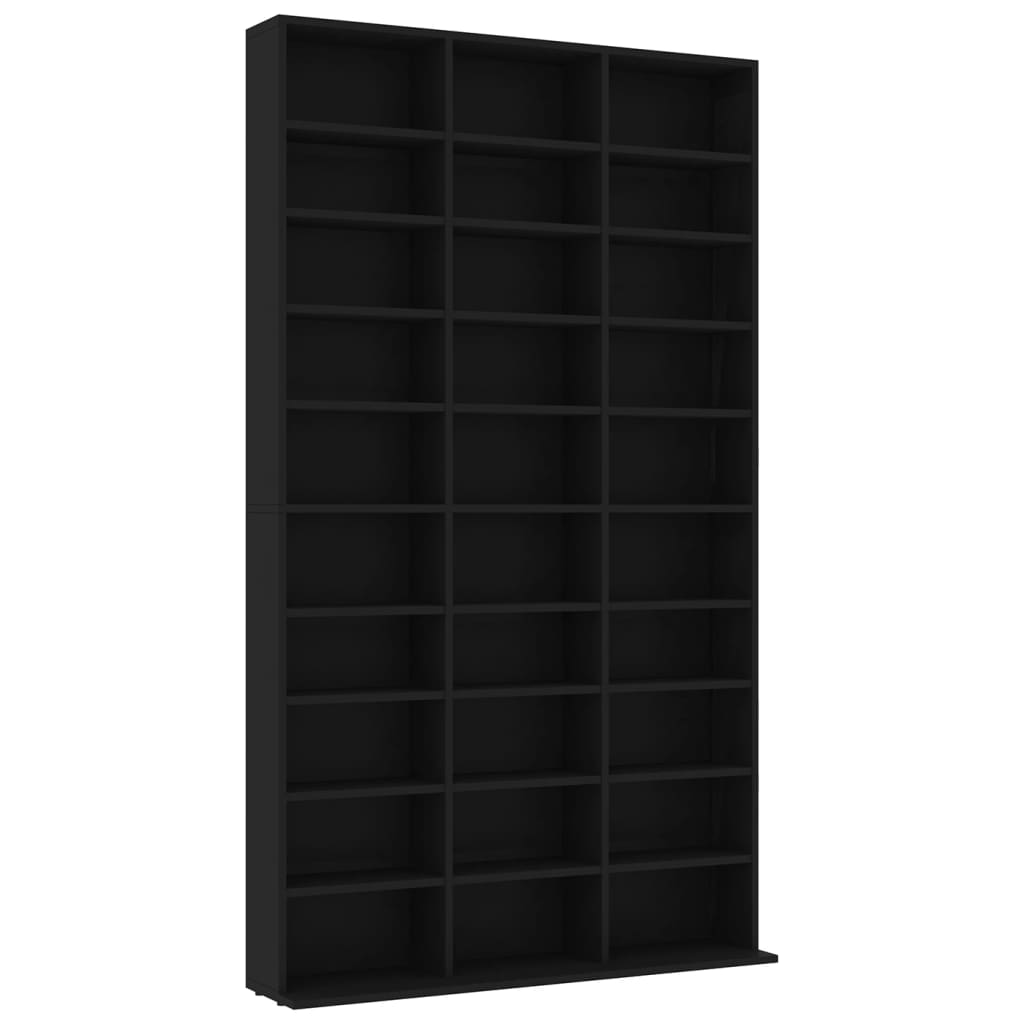 Cd-kast 102x16x177,5 cm bewerkt hout zwart - AllerleiShop