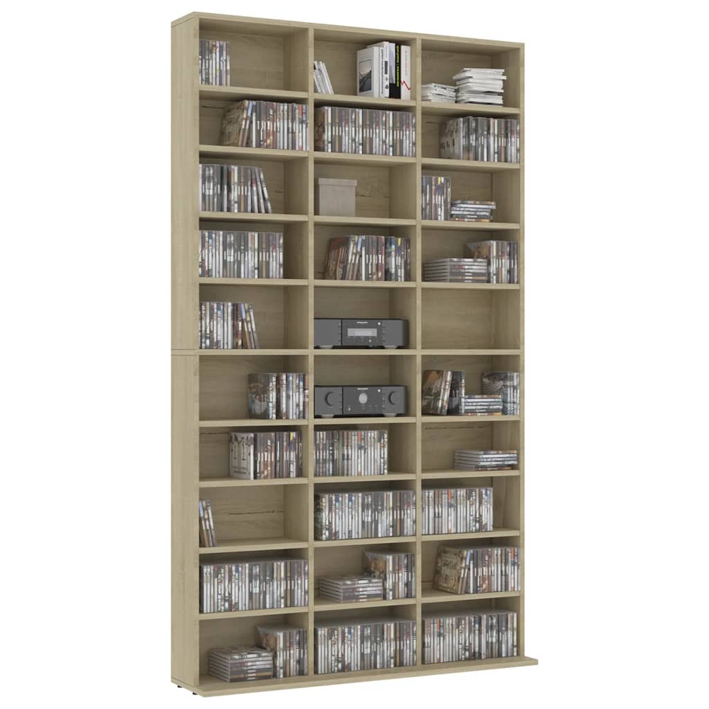 Cd-kast 102x16x177,5 cm bewerkt hout sonoma eikenkleurig - AllerleiShop