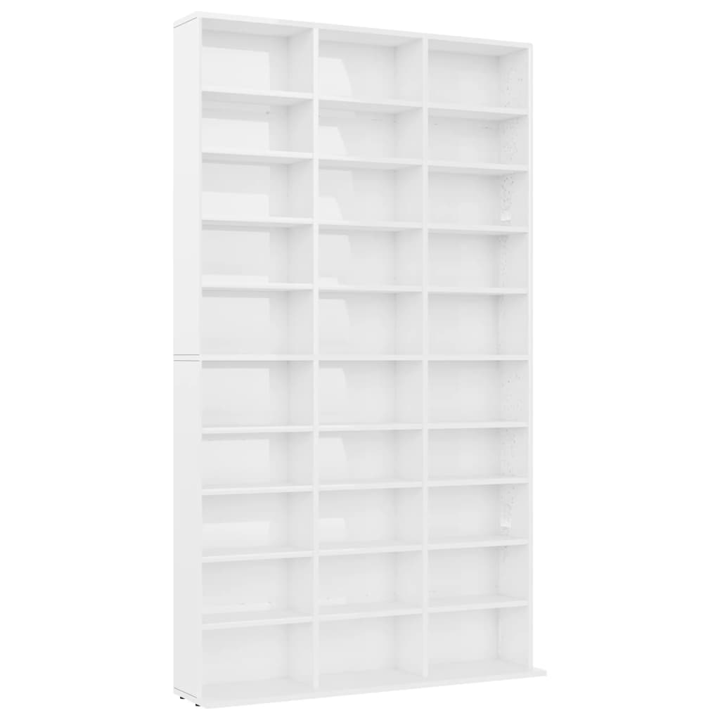 Cd-kast 102x16x177,5 cm bewerkt hout hoogglans wit - AllerleiShop