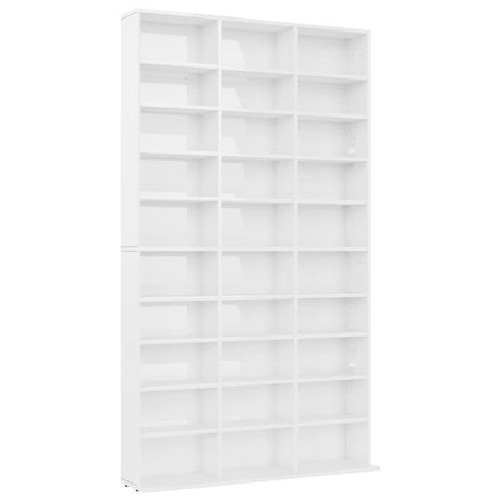 Cd-kast 102x16x177,5 cm bewerkt hout hoogglans wit - AllerleiShop