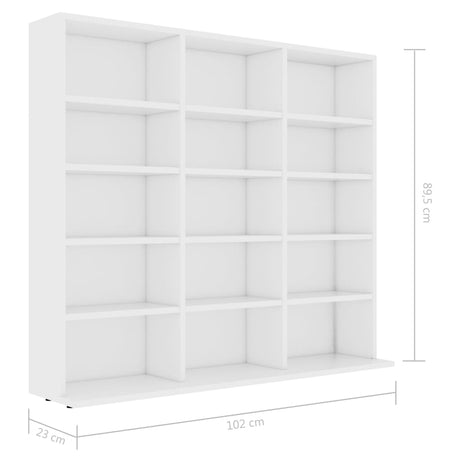 Cd-kast 102x23x89,5 cm bewerkt hout wit - AllerleiShop