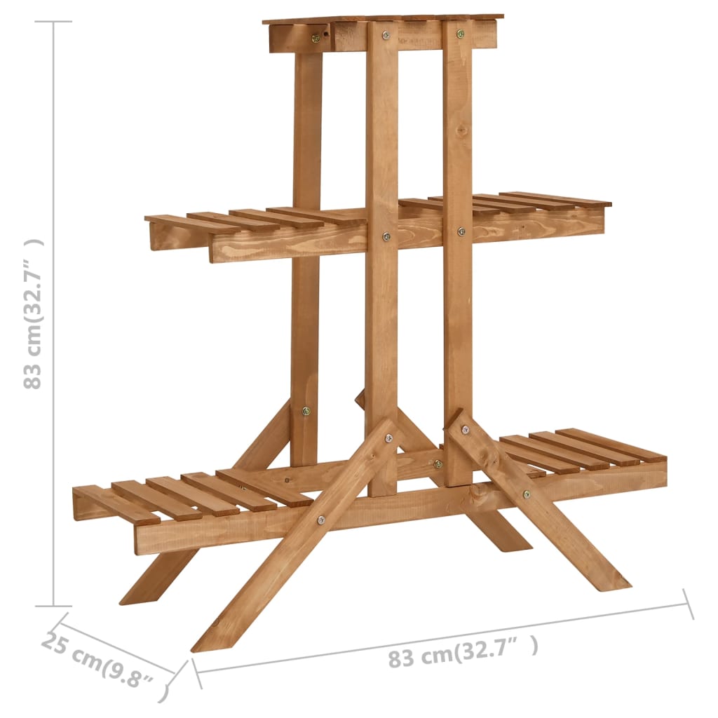 Plantenstandaard 83x25x83 cm vurenhout - AllerleiShop