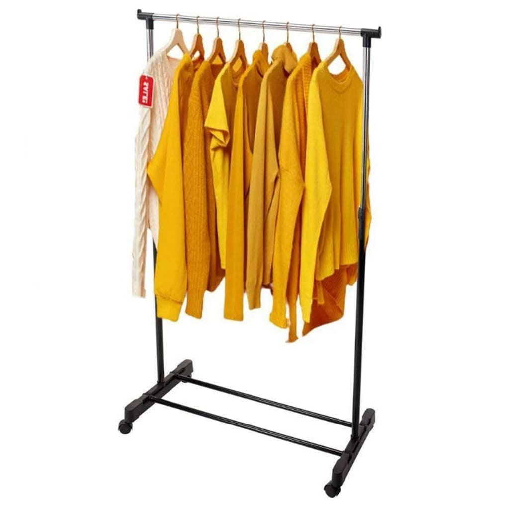 Storage solutions Kledingrek met wielen enkele stang 80x42x(90-165) cm - AllerleiShop