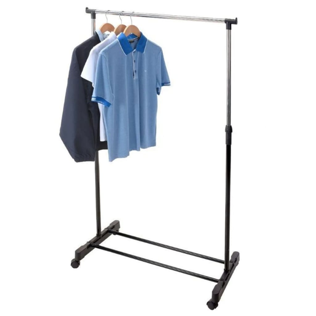 Storage solutions Kledingrek met wielen enkele stang 80x42x(90-165) cm - AllerleiShop