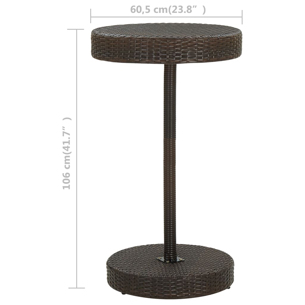 Tuintafel 60,5x106 cm poly rattan bruin - AllerleiShop