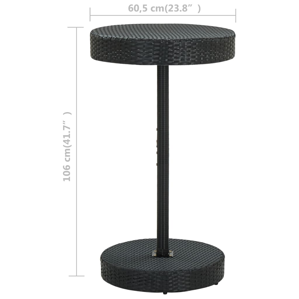 Tuintafel 60,5x106 cm poly rattan zwart - AllerleiShop