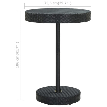 Tuintafel 75,5x106 cm poly rattan zwart - AllerleiShop