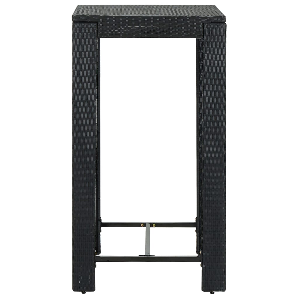 Tuinbartafel 60,5x60,5x110,5 cm poly rattan zwart - AllerleiShop