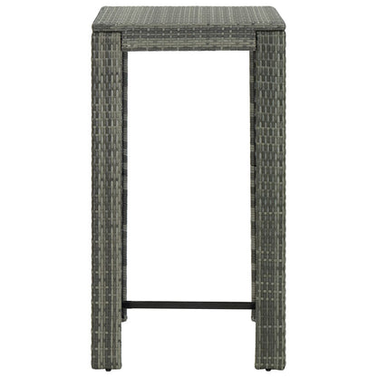 Tuinbartafel 60,5x60,5x110,5 cm poly rattan grijs - AllerleiShop