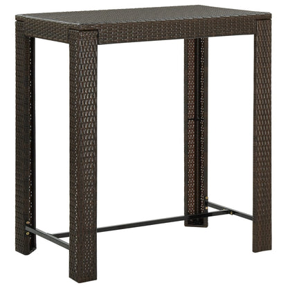 Tuinbartafel 100x60,5x110,5 cm poly rattan bruin - AllerleiShop