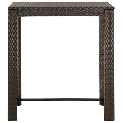 Tuinbartafel 100x60,5x110,5 cm poly rattan bruin - AllerleiShop