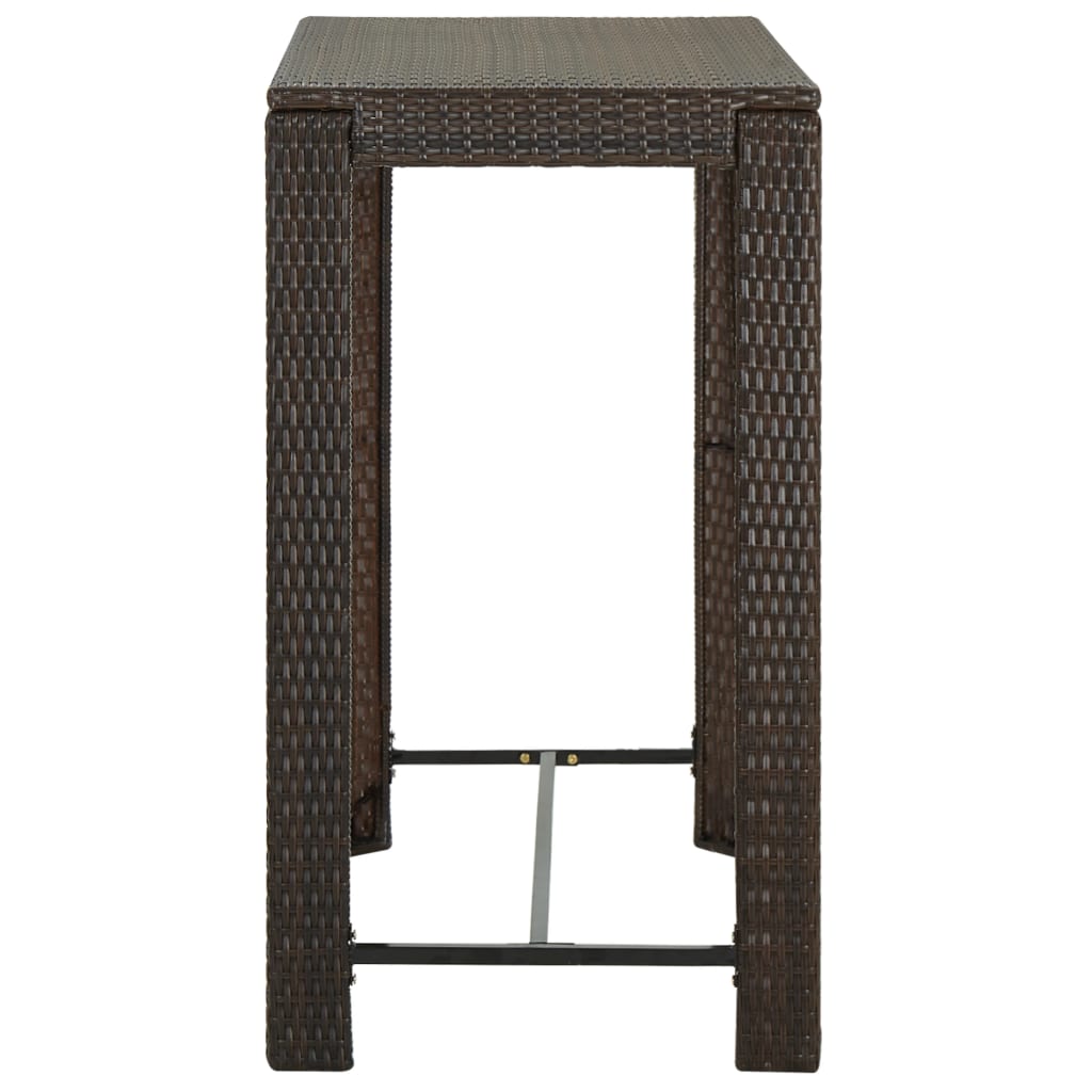 Tuinbartafel 100x60,5x110,5 cm poly rattan bruin - AllerleiShop