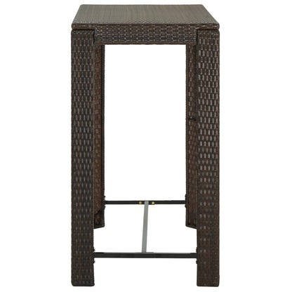 Tuinbartafel 100x60,5x110,5 cm poly rattan bruin - AllerleiShop