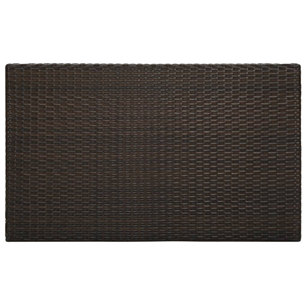 Tuinbartafel 100x60,5x110,5 cm poly rattan bruin - AllerleiShop