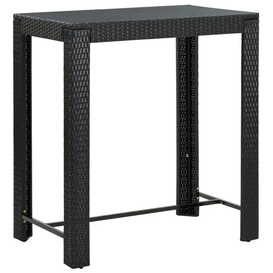 Tuinbartafel 100x60,5x110,5 cm poly rattan zwart - AllerleiShop