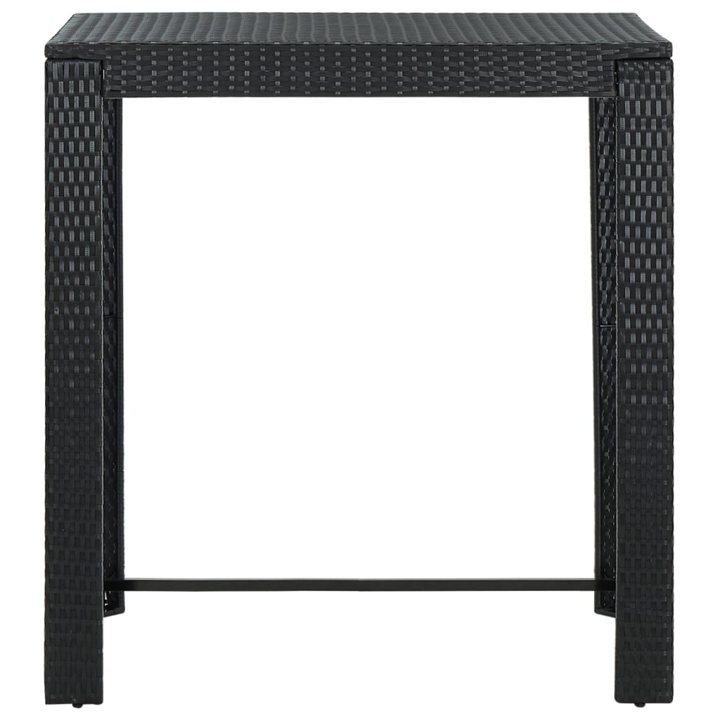 Tuinbartafel 100x60,5x110,5 cm poly rattan zwart - AllerleiShop