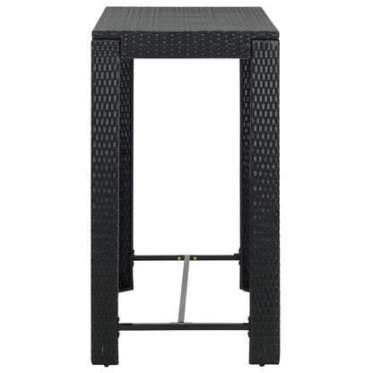 Tuinbartafel 100x60,5x110,5 cm poly rattan zwart - AllerleiShop