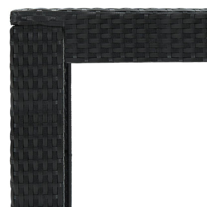 Tuinbartafel 100x60,5x110,5 cm poly rattan zwart - AllerleiShop