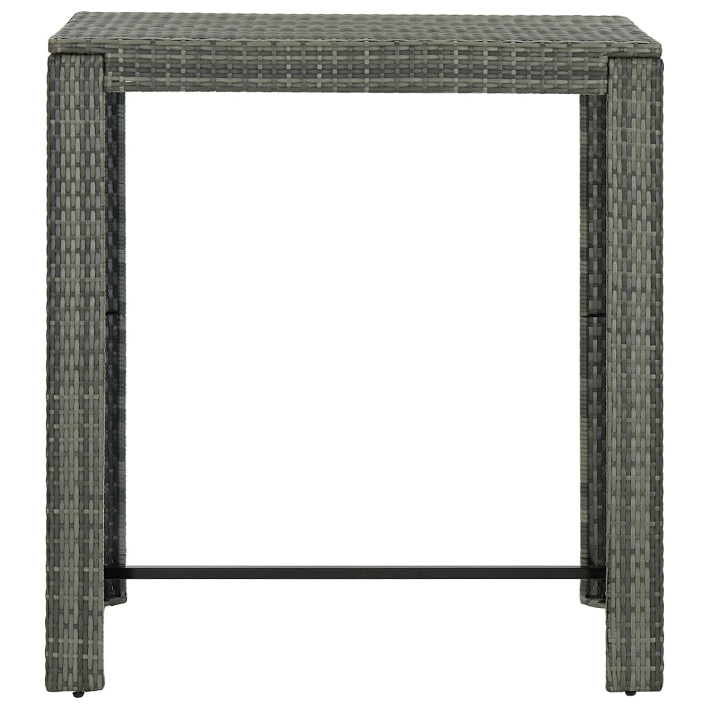 Tuinbartafel 100x60,5x110,5 cm poly rattan grijs - AllerleiShop