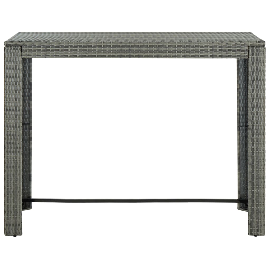 Tuinbartafel 140,5x60,5x110,5 cm poly rattan grijs - AllerleiShop