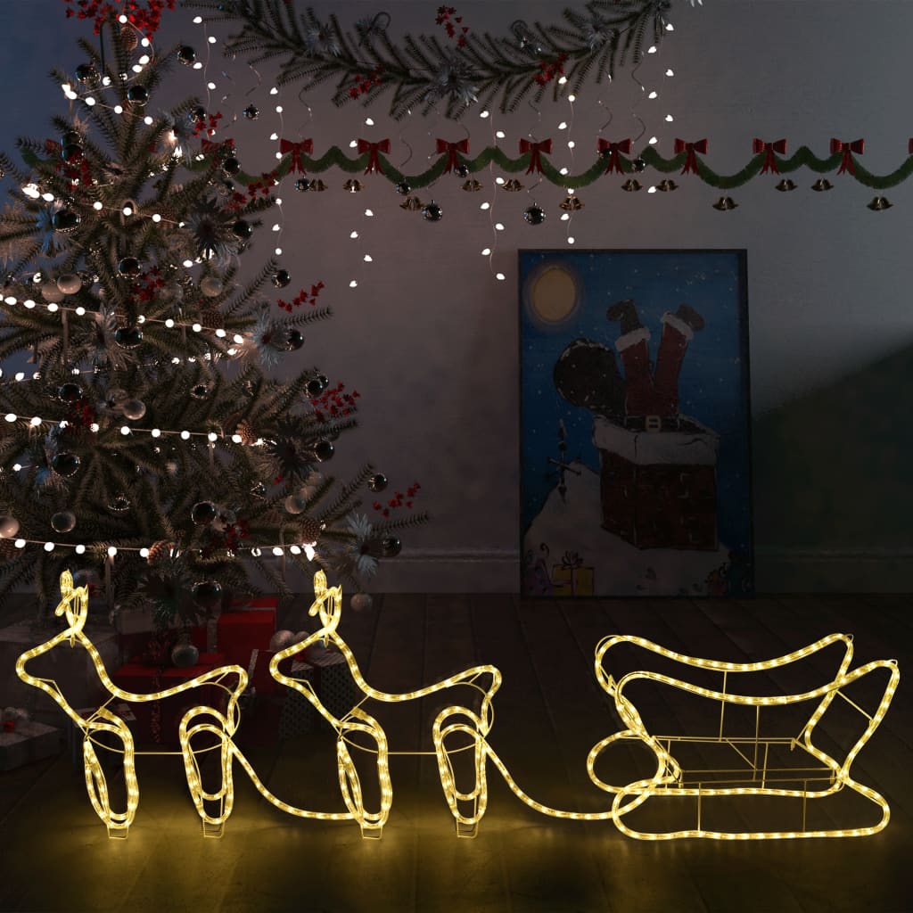 Kerstdecoratie rendieren en slee 576 LED's - AllerleiShop