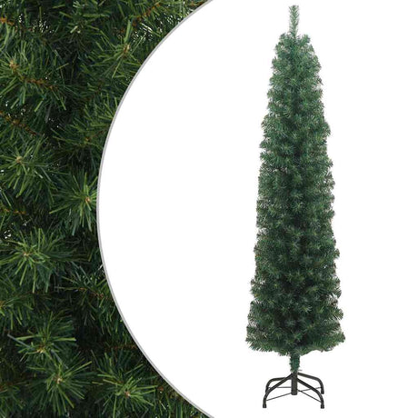 Kunstkerstboom met standaard smal 180 cm PVC groen - AllerleiShop