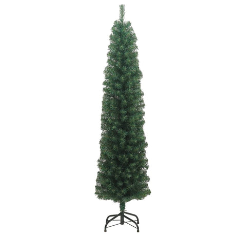 Kunstkerstboom met standaard smal 180 cm PVC groen - AllerleiShop