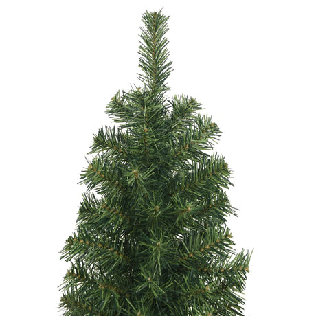 Kunstkerstboom met standaard smal 210 cm PVC groen - AllerleiShop